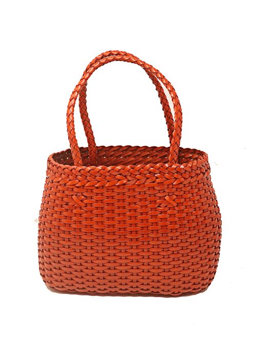 Leather handbag in orange color Laboratorio Capri | 079ORANGE